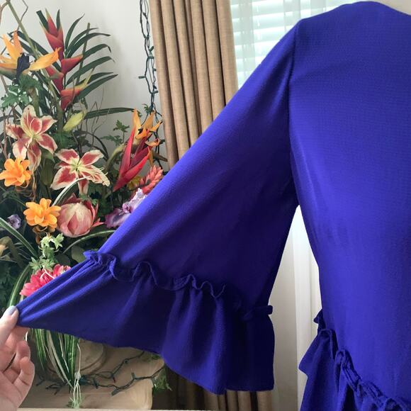 Lauren Ralph Lauren Ruffled Stretch Jersey Dress in Cliffside Violet - Picture 6 of 12